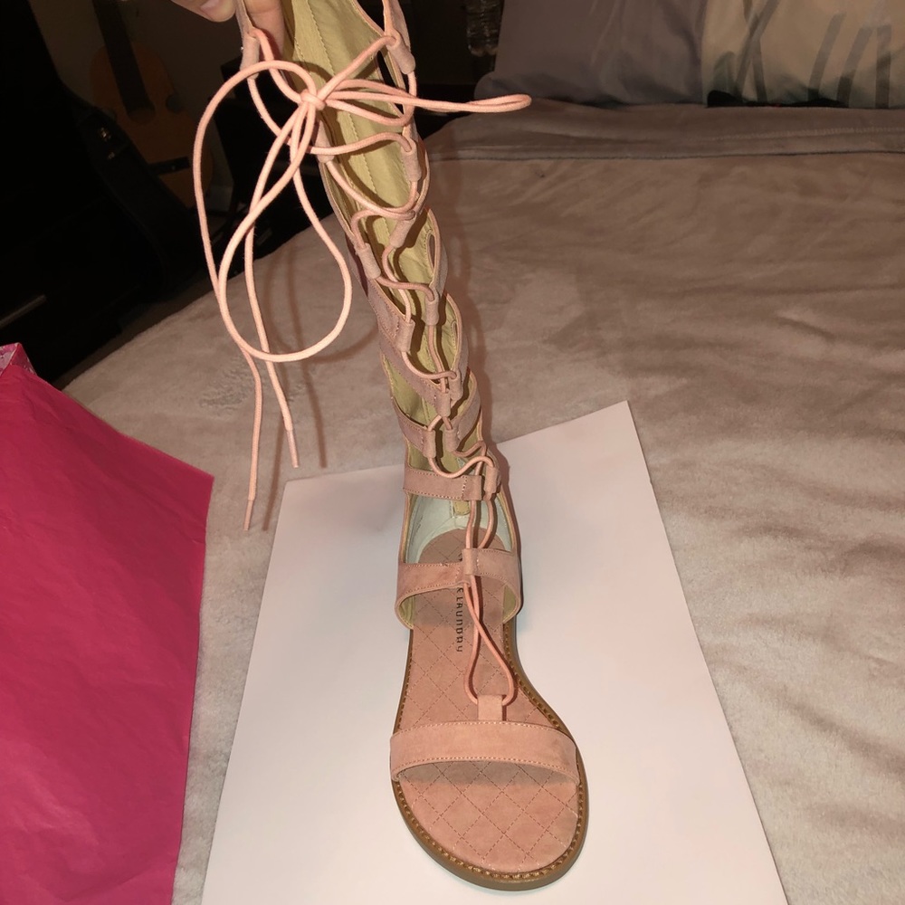 Pink gladiator sandals